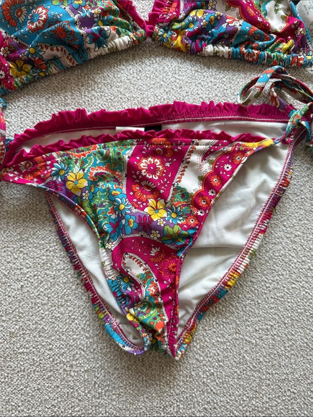 ABS Allen Schwartz Floral Paisley Bikini - Fuchsia & Turquoise